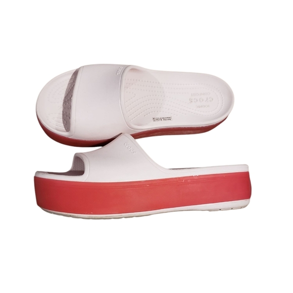 Crocs Platform Sandals Pink/Red Size 9 - Picture 1 of 5